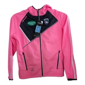 NEW O'Neills Pink ARD MHACHA (Irish football) Zip lined logoed hoodie Size 10